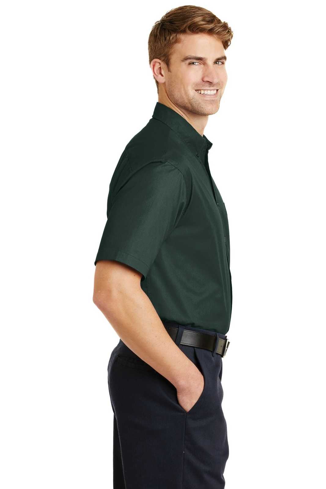 CornerStone SP18 Short Sleeve Superpro Twill Shirt - Dark Green - HIT a Double - 3