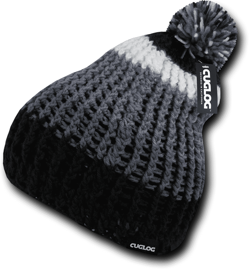 Cuglog K024 Matterhorn Beanie - Black Gray White - HIT a Double