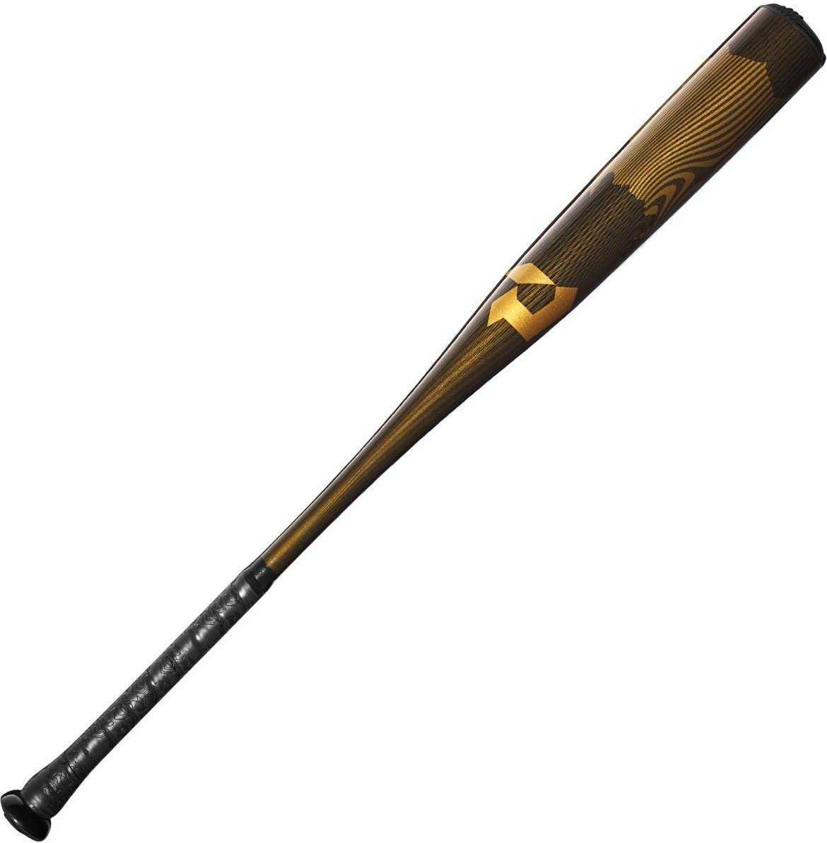 DeMarini 2024 Voodoo One Gold -3 BBCOR Bat WBD2461010 - Black Gold - HIT a Double - 2