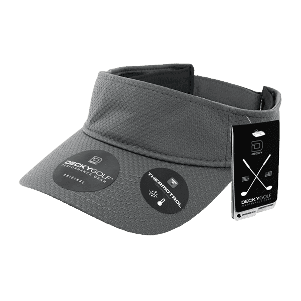 DeckyGolf 6204 Dimple Patterned Sun Visors - Charcoal - HIT a Double