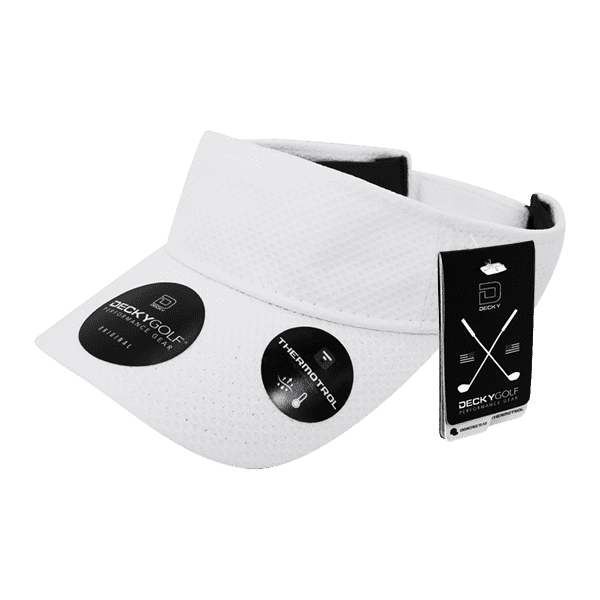 DeckyGolf 6204 Dimple Patterned Sun Visors - White - HIT a Double