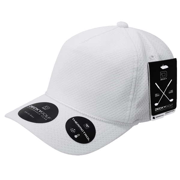 DeckyGolf 6206 Dimple Patterned 5 Panel Cap - White - HIT a Double