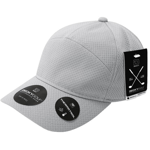 DeckyGolf 6211 Dimple Patterned 7 Panel Cap - Gray - HIT a Double