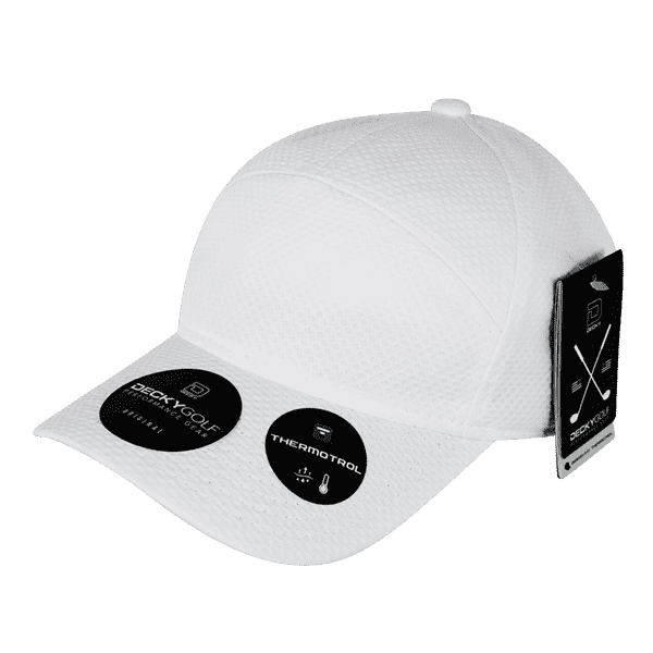 DeckyGolf 6211 Dimple Patterned 7 Panel Cap - White - HIT a Double