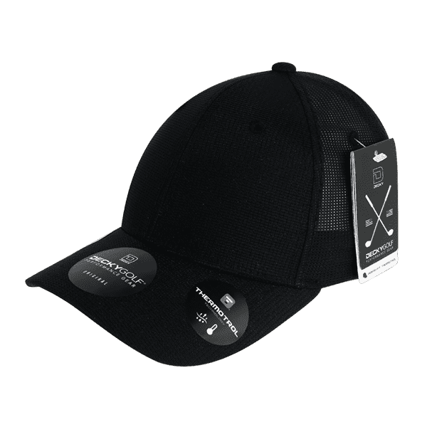 DeckyGolf 8102 Low Crown Flex Cap - Black - HIT a Double