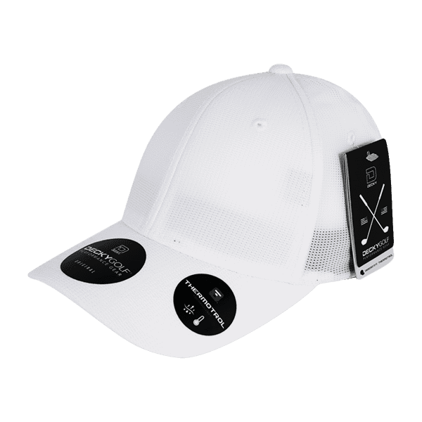 DeckyGolf 8102 Low Crown Flex Cap - White - HIT a Double
