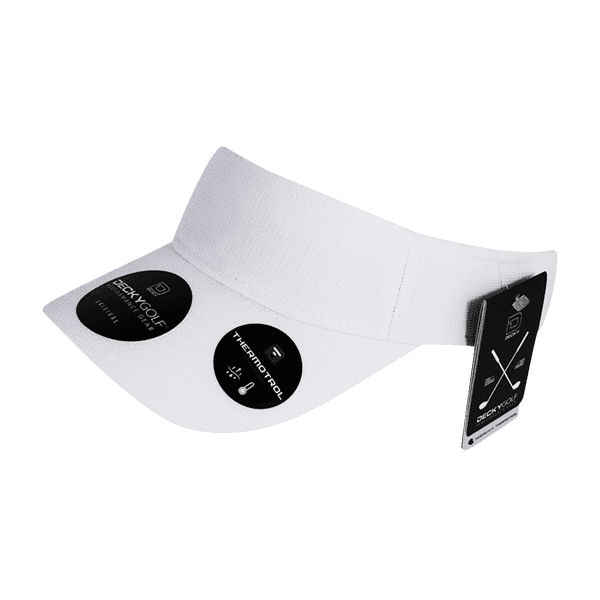 DeckyGolf 8104 Screen Fabric Sun Visors - White - HIT a Double