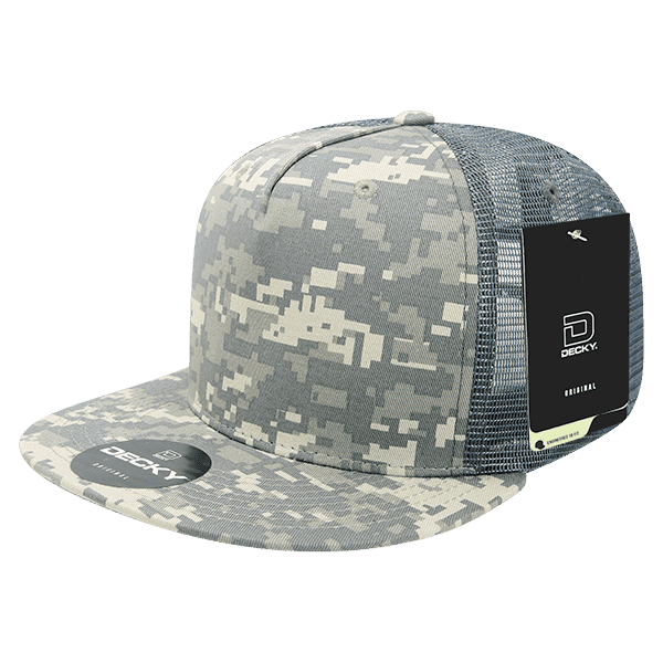 Decky 1040 Classic 5 Panel Cot. Trucker Cap - Army Digicam - HIT a Double