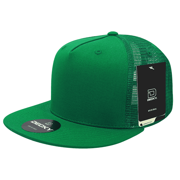 Decky 1040 Classic 5 Panel Cot. Trucker Cap - Kelly - HIT a Double