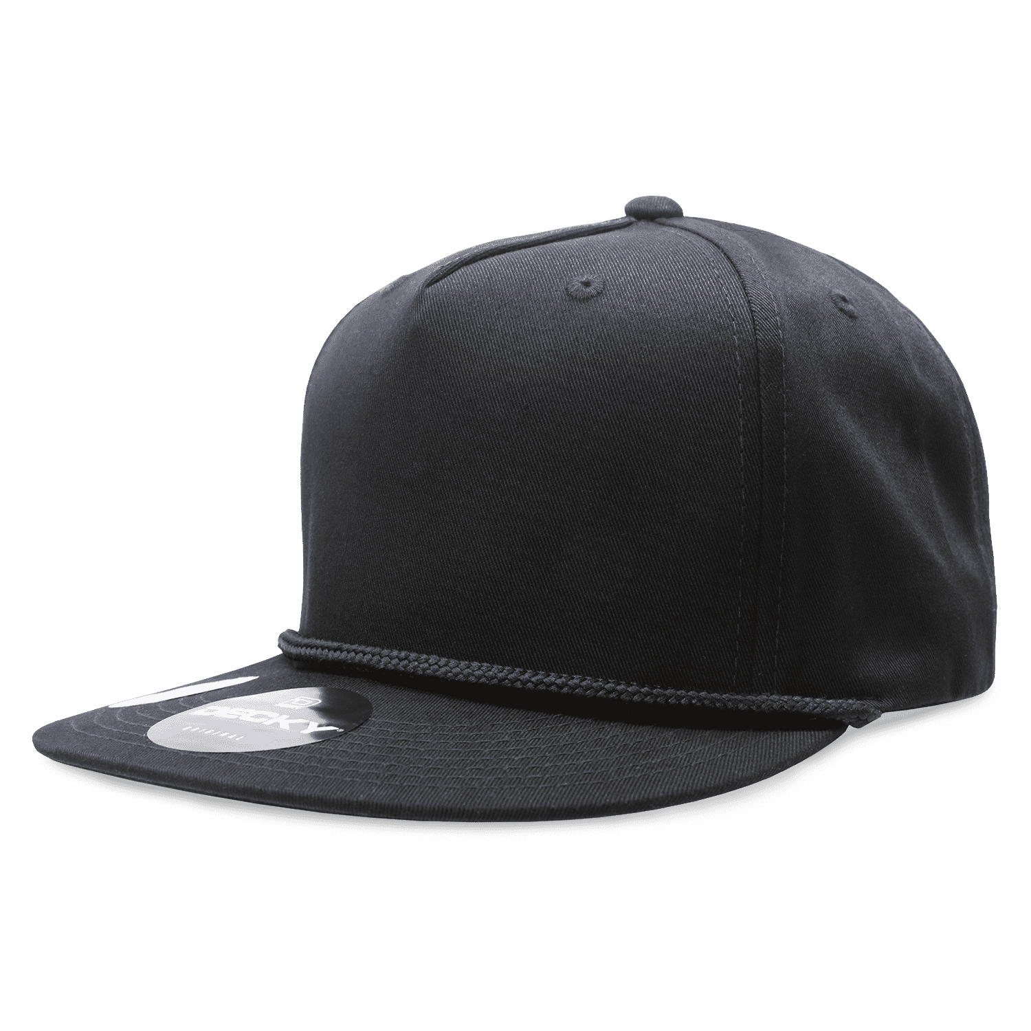 Decky 1041 Classic Flat Bill Golf Cap - Black - HIT A Double