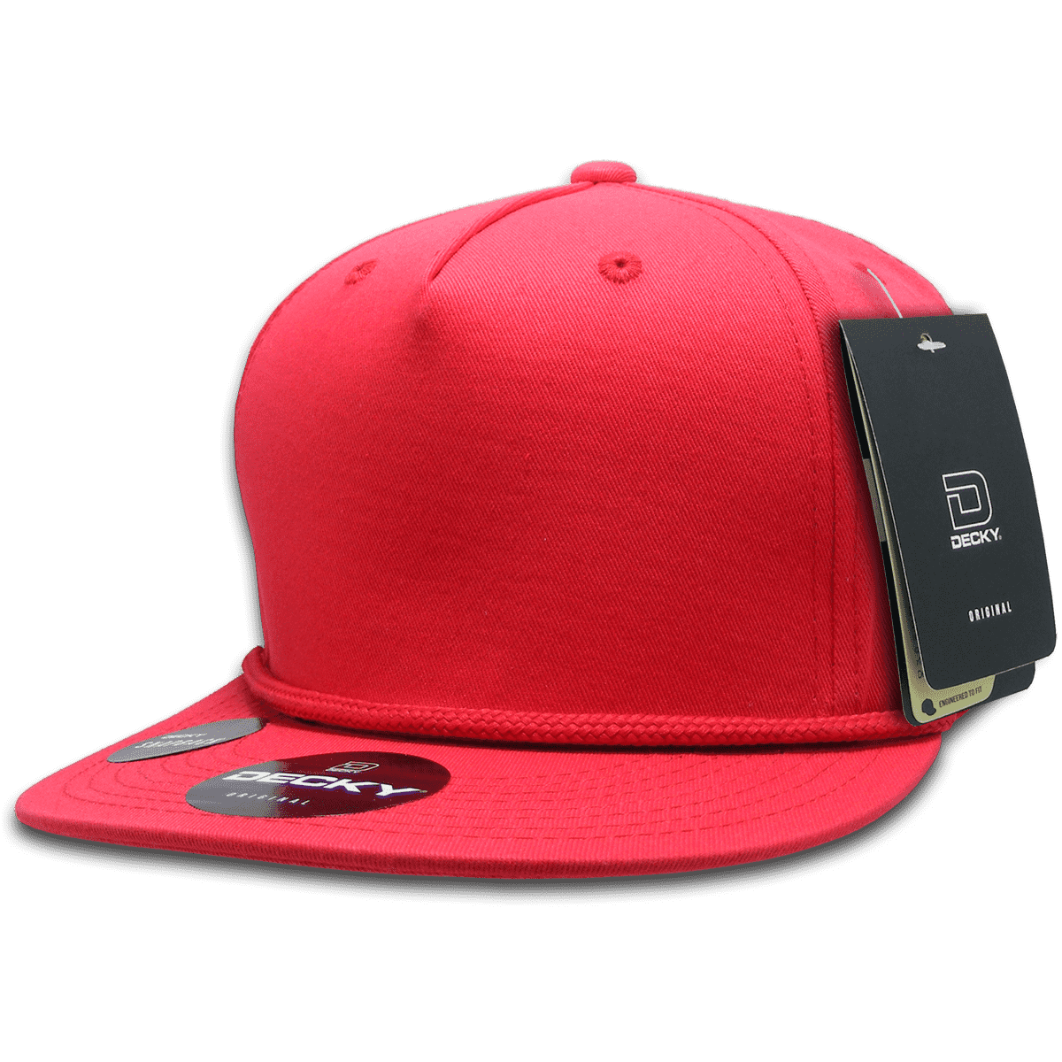 Decky 1041 Classic Flat Bill Golf Cap - Red - HIT a Double
