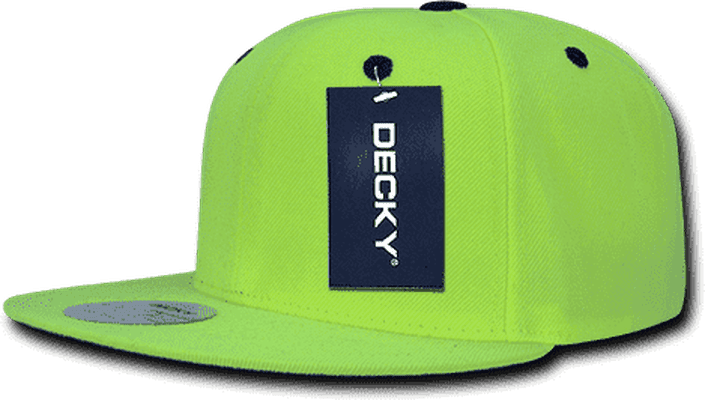 Decky 1077 Neon Acrylic Snapback Cap - Neon Yellow - HIT a Double