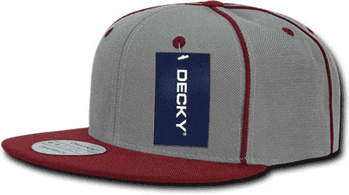Decky 1078 Piped Crown Snapback Cap - Cardinal - HIT a Double