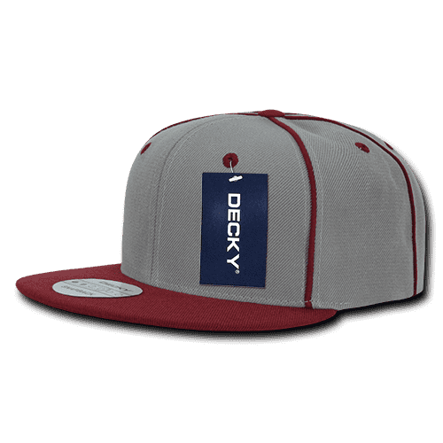 Decky 1078 Piped Crown Snapback Cap - Cardinal - HIT a Double