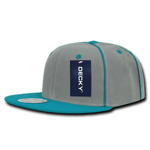 Decky 1078 Piped Crown Snapback Cap - Teal - HIT a Double