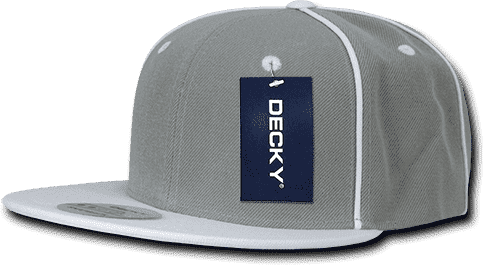 Decky 1078 Piped Crown Snapback Cap - White - HIT a Double
