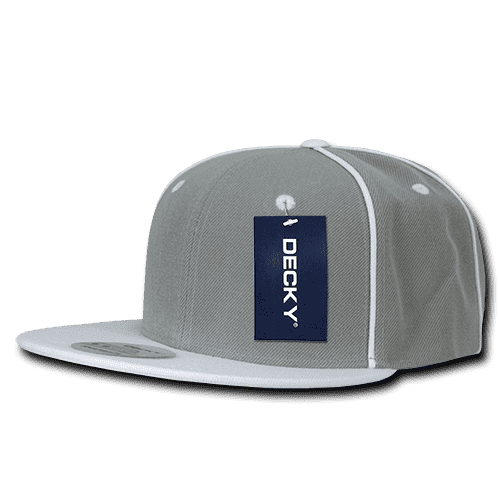 Decky 1078 Piped Crown Snapback Cap - White - HIT a Double