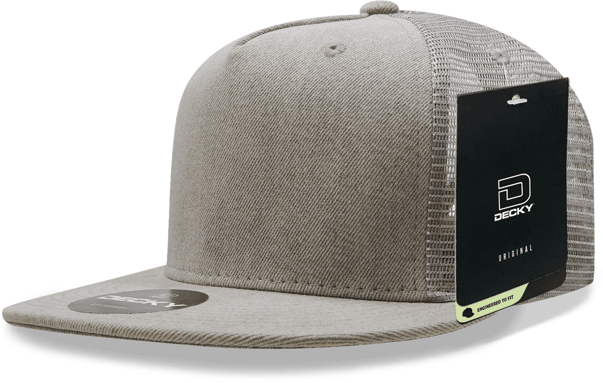 Decky 1082 5 Panel Denim Trucker Hat - Gray - HIT a Double
