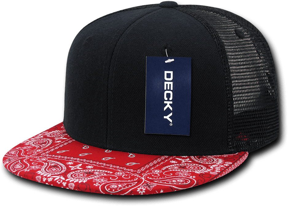 Decky 1083 Bandanna Trucker Cap - Black Red - HIT a Double
