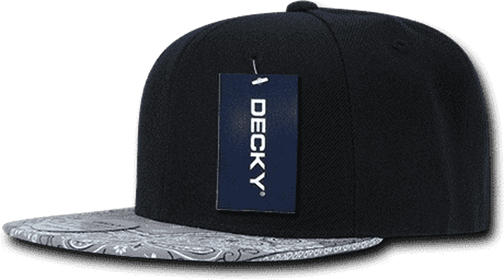 Decky 1093 Bandanna Snapback Cap - Black Gray - HIT a Double
