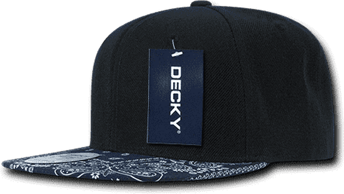 Decky 1093 Bandanna Snapback Cap - Black Navy - HIT a Double