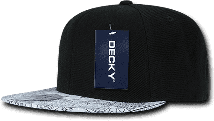Decky 1093 Bandanna Snapback Cap - Black White - HIT a Double