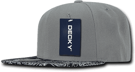 Decky 1093 Bandanna Snapback Cap - Gray Black - HIT a Double