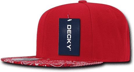Decky 1093 Bandanna Snapback Cap - Red Red - HIT a Double