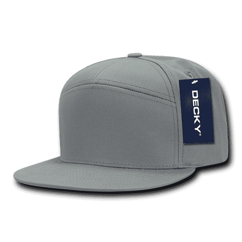 Decky 1098 7 Panel Cotton Snapback Cap - Gray - HIT A Double