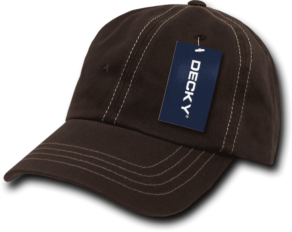 Decky 111 Contra-Stitch Washed Polo Cap - Brown Khaki - HIT a Double