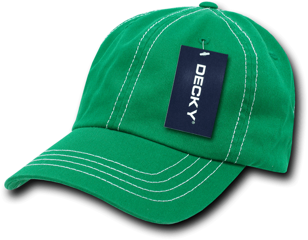 Decky 111 Contra-Stitch Washed Polo Cap - Kelly White - HIT a Double