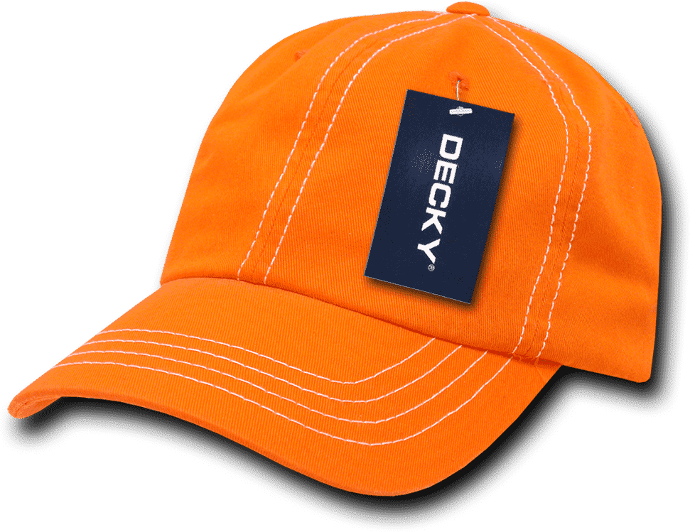 Decky 111 Contra-Stitch Washed Polo Cap - Orange White - HIT a Double