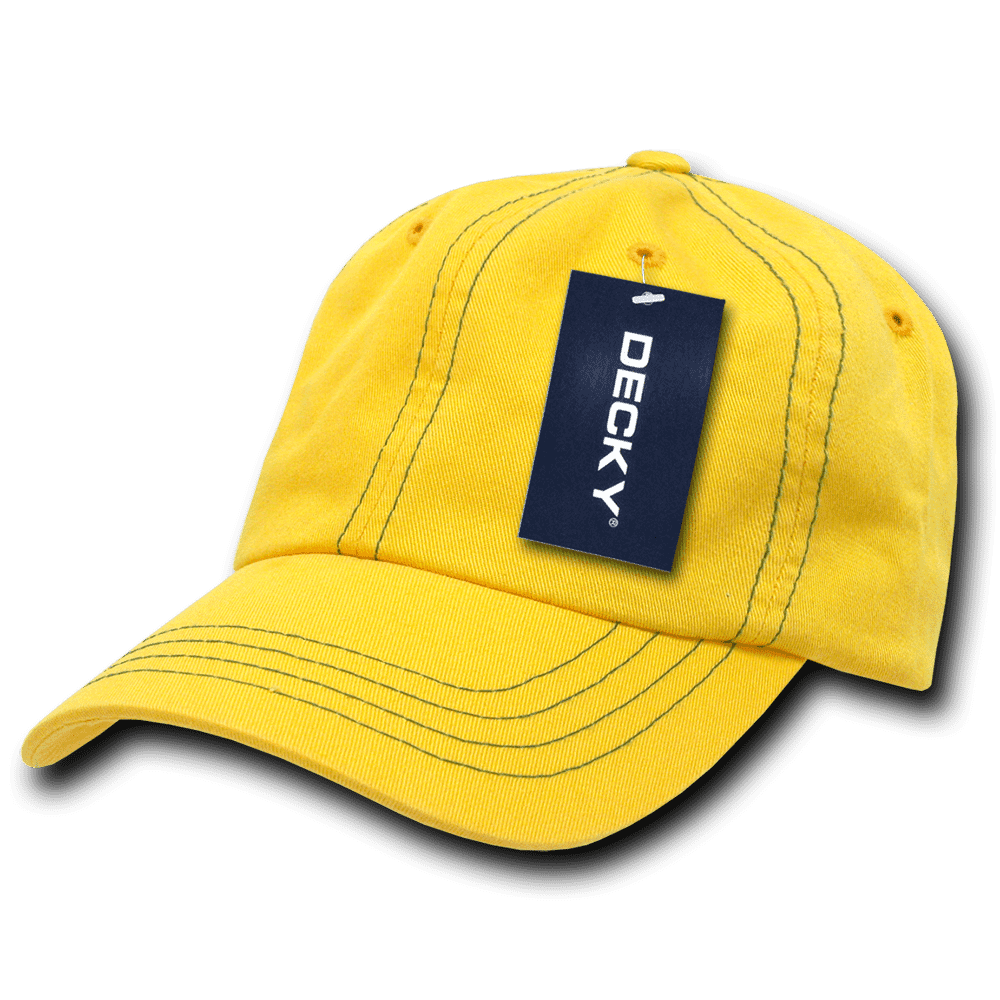 Decky 111 Contra-Stitch Washed Polo Cap - Yellow Kelly - HIT a Double