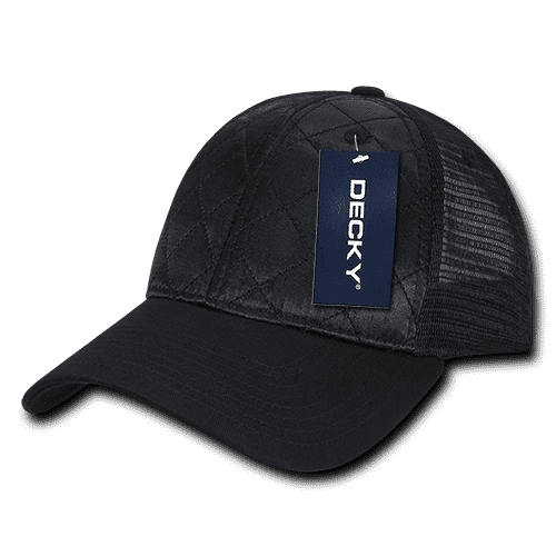 Decky 1142 Quilted Curve Trucker Cap - Black - HIT a Double