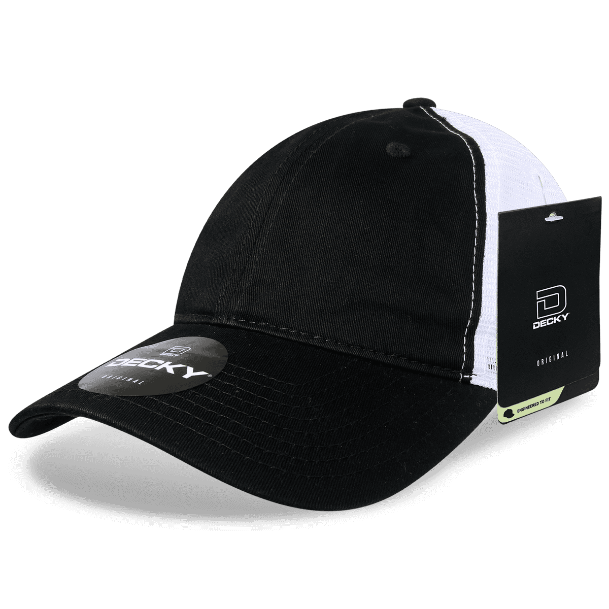 Decky 120 Relaxed Trucker Cap - Black White - HIT a Double