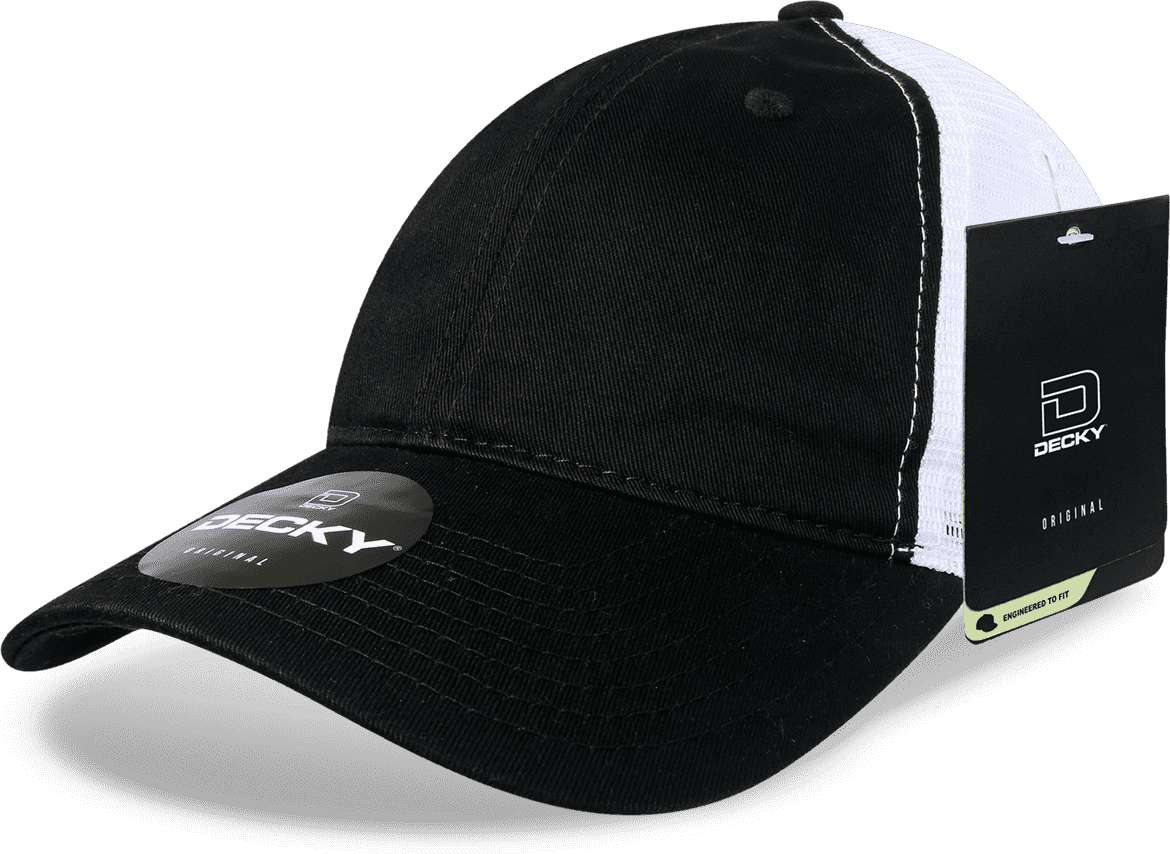 Decky 120 Relaxed Trucker Cap - Black White - HIT a Double