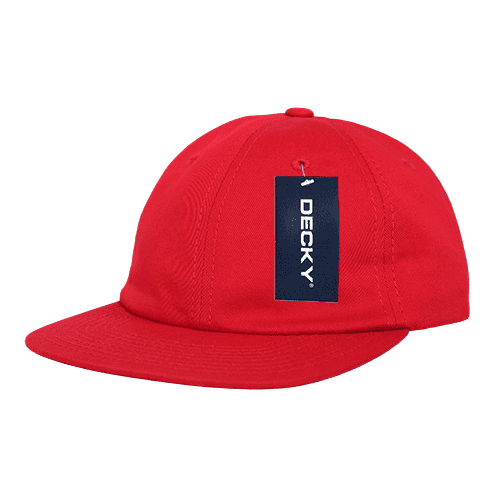 Decky 200 Relaxed Flat Bill Cotton Cap - Red - HIT a Double