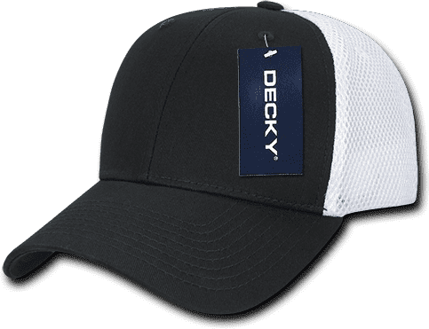 Decky 204 Low Crown Air Mesh Baseball Cap - Black White - HIT a Double