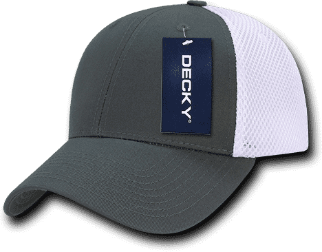 Decky 204 Low Crown Air Mesh Baseball Cap - Charcoal White - HIT a Double