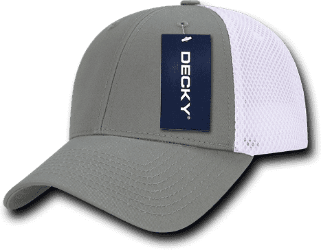 Decky 204 Low Crown Air Mesh Baseball Cap - Gray White - HIT A Double
