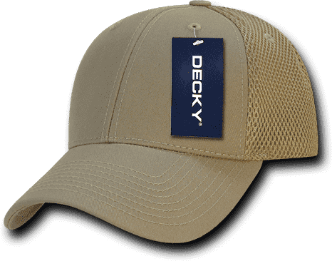 Decky 204 Low Crown Air Mesh Baseball Cap - Khaki - HIT a Double