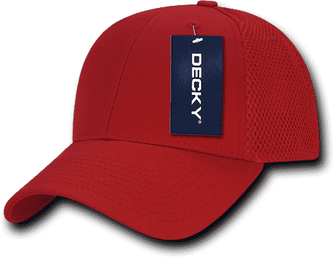 Decky 204 Low Crown Air Mesh Baseball Cap - Red Red - HIT a Double
