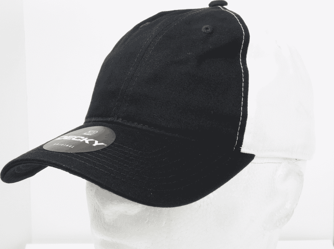 Decky 205 Relaxed Washed Cotton Cap - Black White - HIT a Double