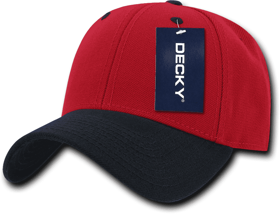 Decky 206 Low Structured Baseball Cap - Red Navy - HIT a Double