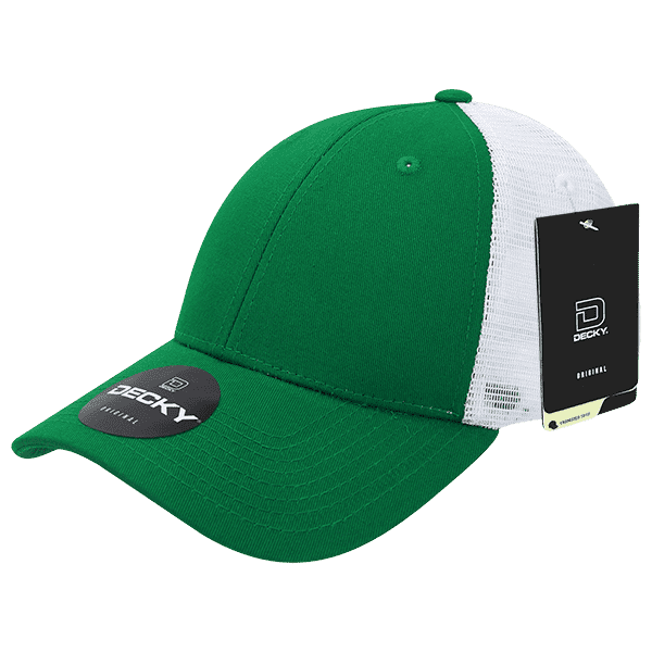 Decky 214 Low Crown Mesh Golf Cap - Kelly White - HIT a Double