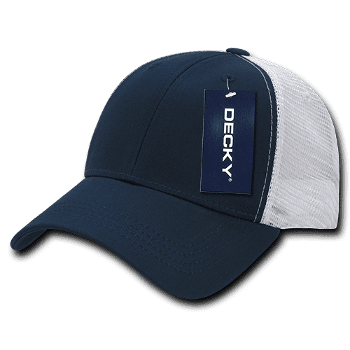 Decky 214 Low Crown Mesh Golf Cap - Navy White - HIT A Double