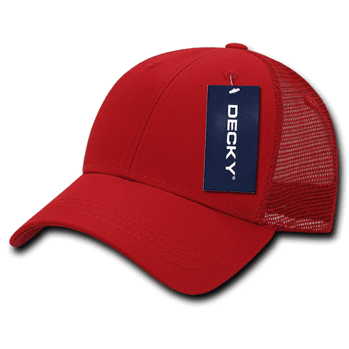 Decky 214 Low Crown Mesh Golf Cap - Red Red - HIT a Double