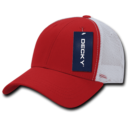 Decky 214 Low Crown Mesh Golf Cap - Red White - HIT a Double
