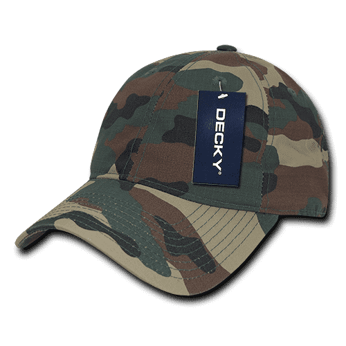 Decky 239 Low Crown Relaxed Ripstop Cap - Woodland Camo - HIT a Double