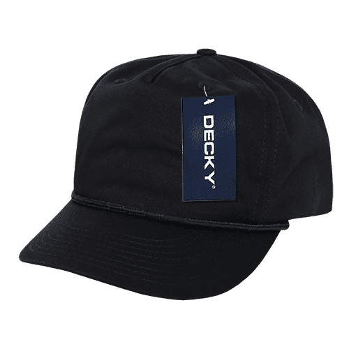 Decky 252 Classic 5 Panel with Rope - Black - HIT A Double